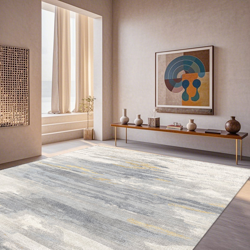 Minimalist Imitation Cashmere Area Rug, Large Soft Fluffy Carpet for Living Room Bedroom, Washable Durable Modern Rug for Minimalist Home Decor