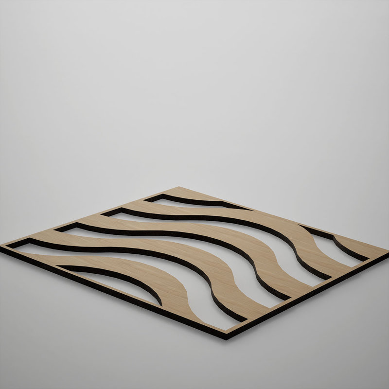 Parker Decorative Fretwork Wood Wall Panels, Small, 11 3/8"W x 11 3/8"H x 3/8"T, White Oak, 11.375" H x 11.375" W x 0.375" D