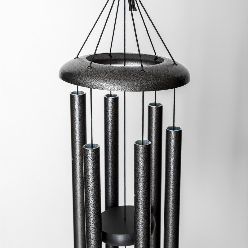 Carillon en métal Corinthian Bells, Veiné argent, H 30 po x l 7 po