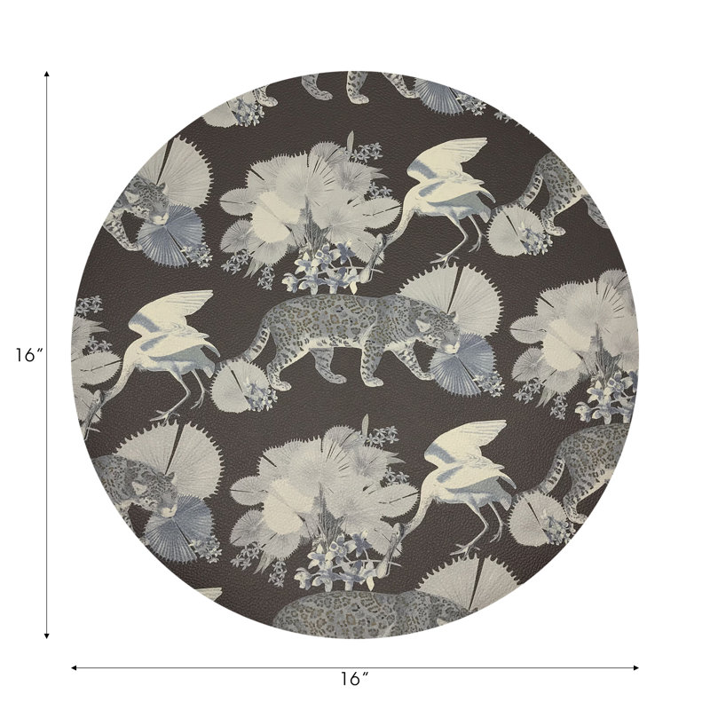 Leopard Walk Pebble 16" Vinyl Placemat, Chocolate