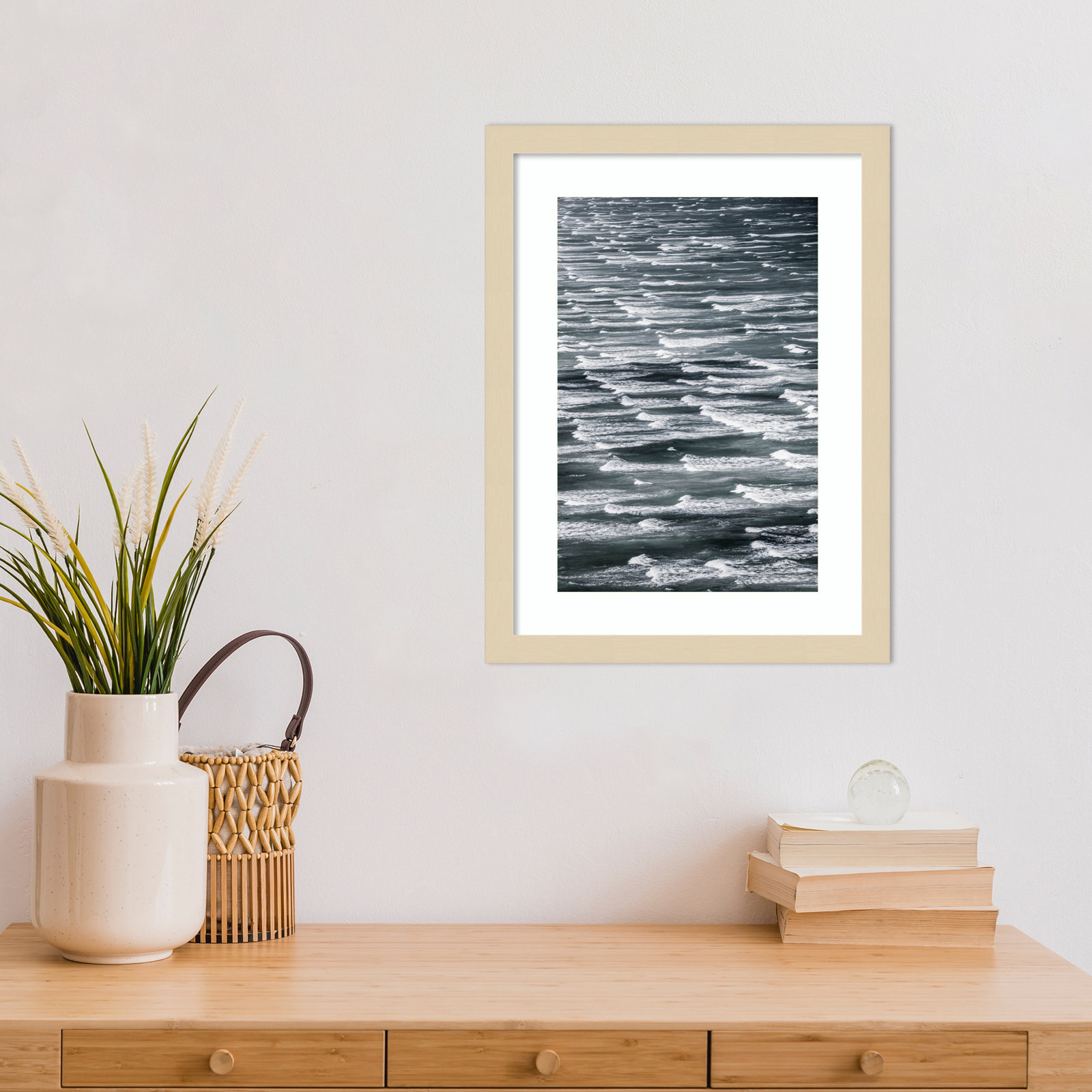 Daisey "Infinite Waves 02" Print, Brown Framed, 17" H x 13" W