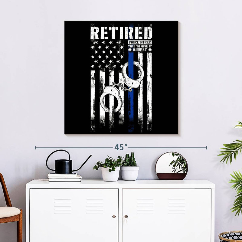 Alcaraz Retired Police US Flag, 30" H x 30" W