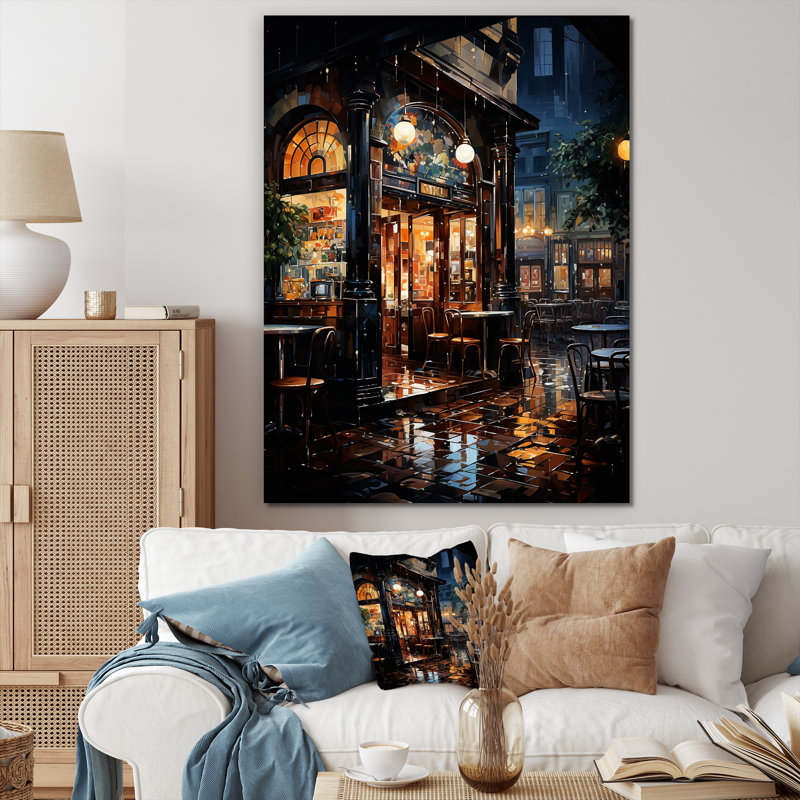 Night Jazz Serenade 5 - Jukeboxes Wall Art, Wrapped Canvas, 32" H x 24" W x 1" D