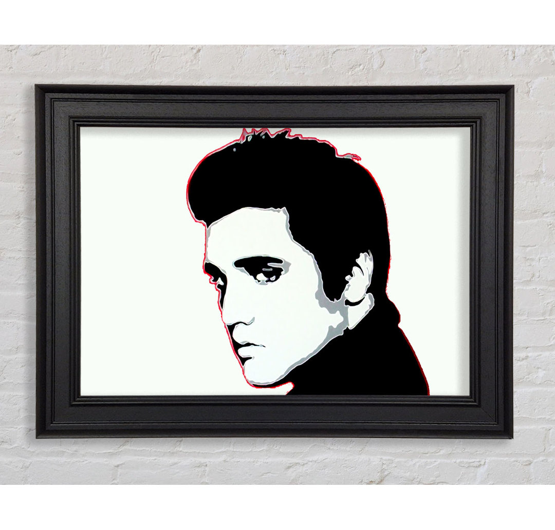 Elvis Portrait Weiß - Druck