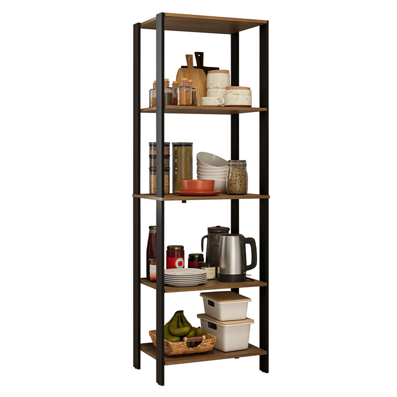  Étagère de rangement pour garage avec 5 tablettes ouvertes L 23 po, Brun