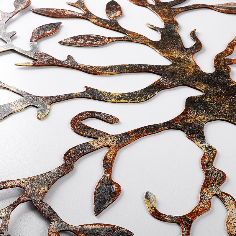 Hand-Painted Decorative Metal Wall Accessory, 23.6 x 23.6 inches | 100% Metal Construction, Thickness: 0.06 inches | Unique Color Variations | Perfect for Home Decor, Living Room & Office Aesthetics
