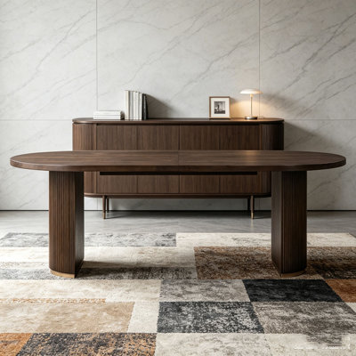 Oval Dining Table Double Pedestal