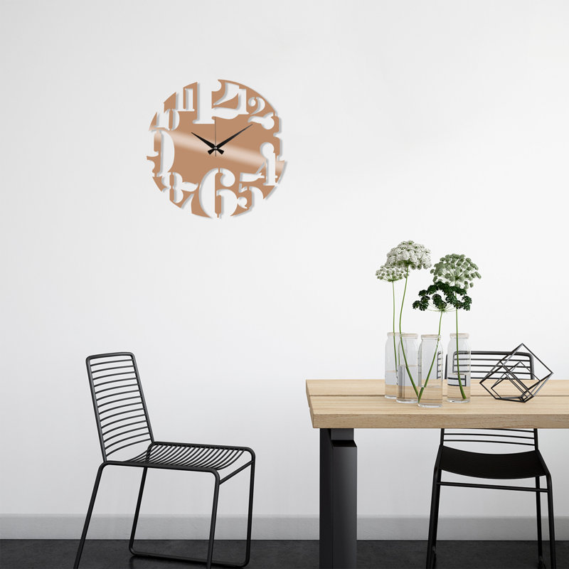 Elegant Metal Wall Clock, 19.0 x 19.0 inches | 100% Durable Metal, Thickness: 0.06 inches | Silent Mechanism, Easy Wall Mount | Perfect for Home Decor & Office, Battery Operated (1 AA Battery Required)