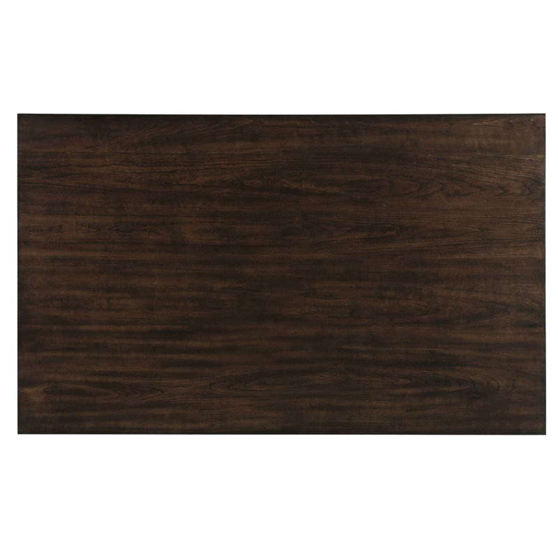 Table de salle à manger 5 pièces avec finition cerisier foncé, 4 chaises d'appoint en chenille, tiroirs fonctionnels pour 4, chaises rembourrées, table en bois