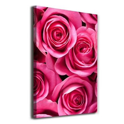 Pink Roses - Wrapped Canvas Print