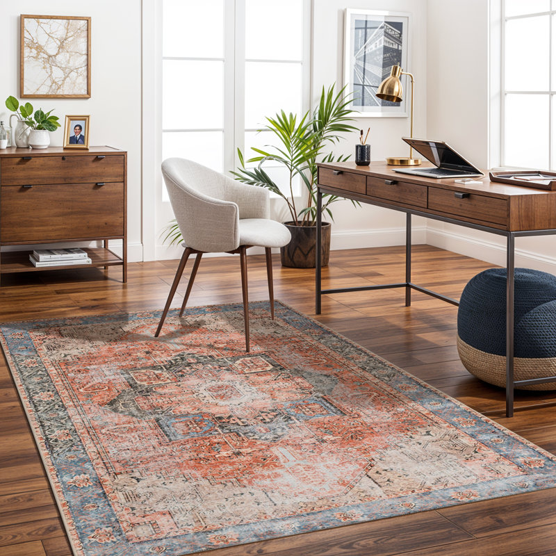 Machine Washable Traditionnal Boho Brown Tan Ivory Area Rug, Rectangle 200 x 275 cm