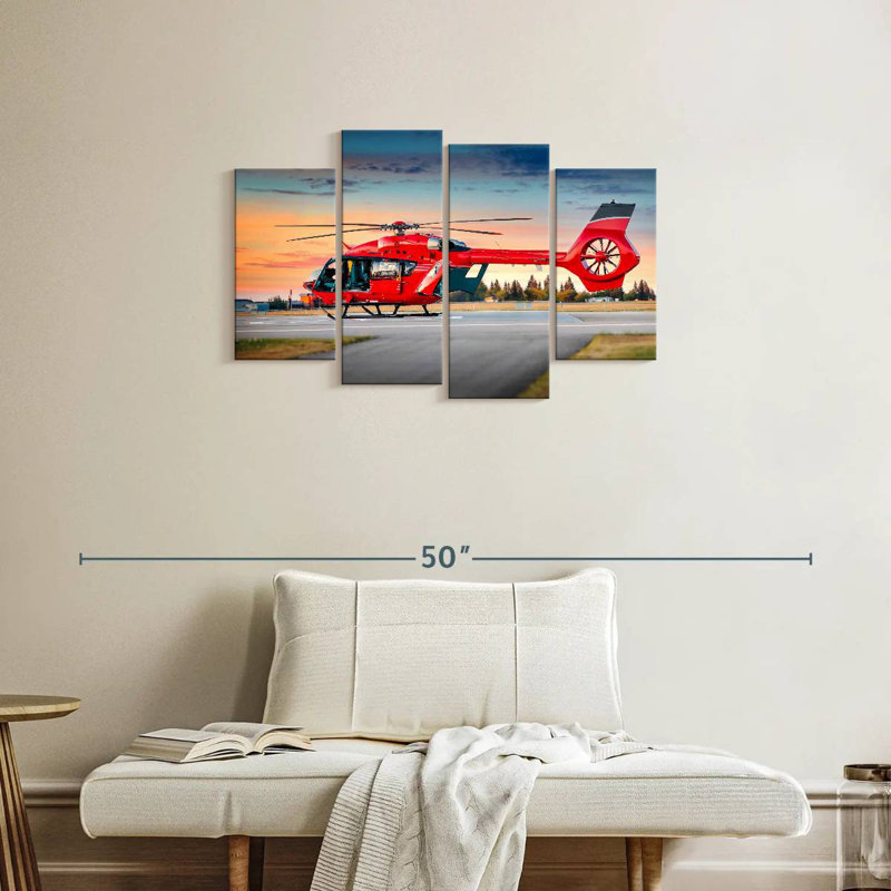 Mehar Red Helicopter, 22" H x 36" W