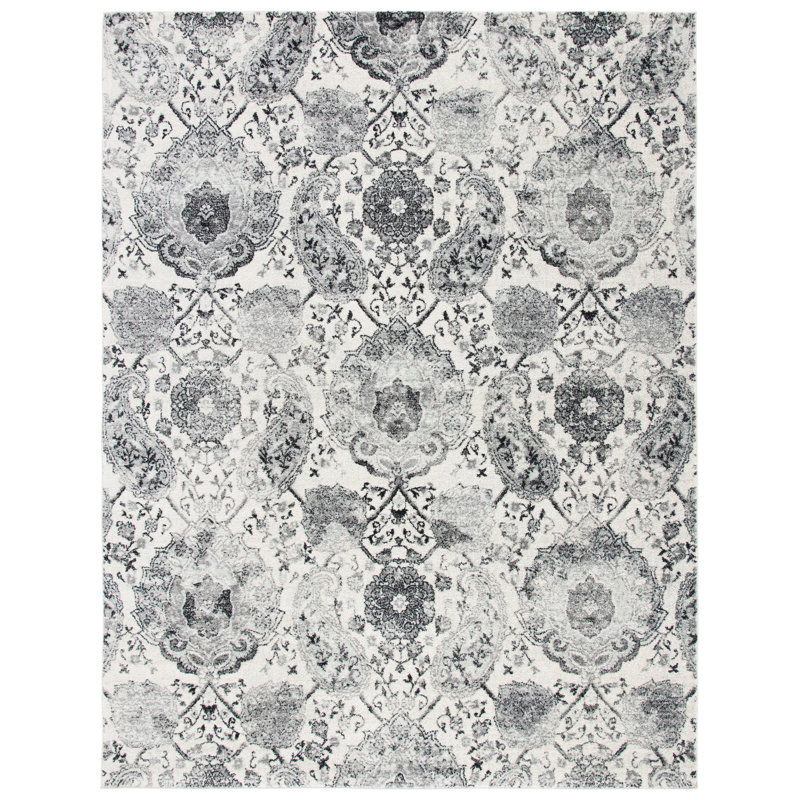 Tapis oriental crème/argenté Barefield, Rectangle 12' x 15'
