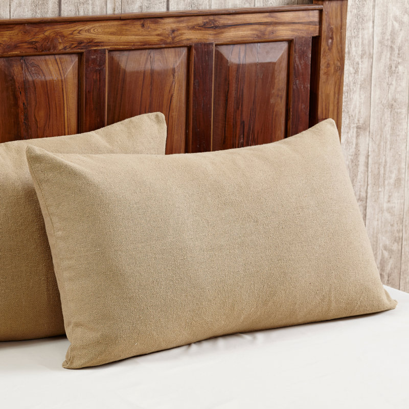 Vintage Tan Cotton Burlap Standard Pillow Sham