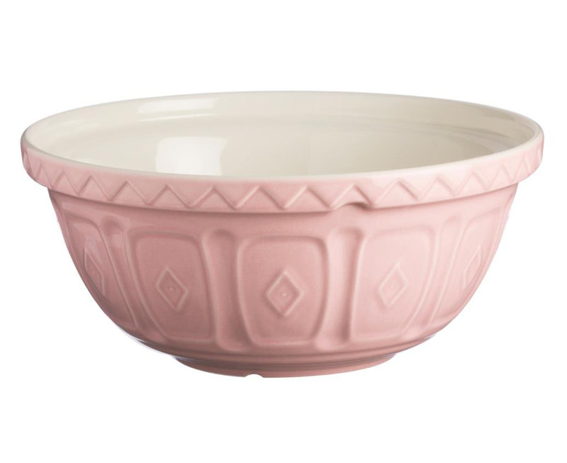 Blush Ceramic Geometric Textured Mixing Bowl