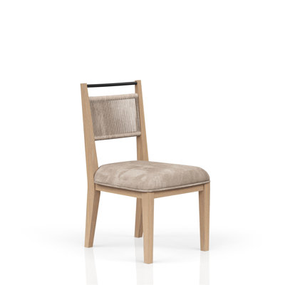 Toffee/ Rope Back Solid Wood Chair, Seat Cover, Brown Color, 19.84 In. Depth, 24.51 Width, 35.95 Height, 29 Lb Fabric Seat, Construction, Brown, 39.75 21.75 13.5 66.25 Lb. Weight