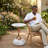 Modern Metal Round Tray Side Table With Pedestal Base-1341089501
