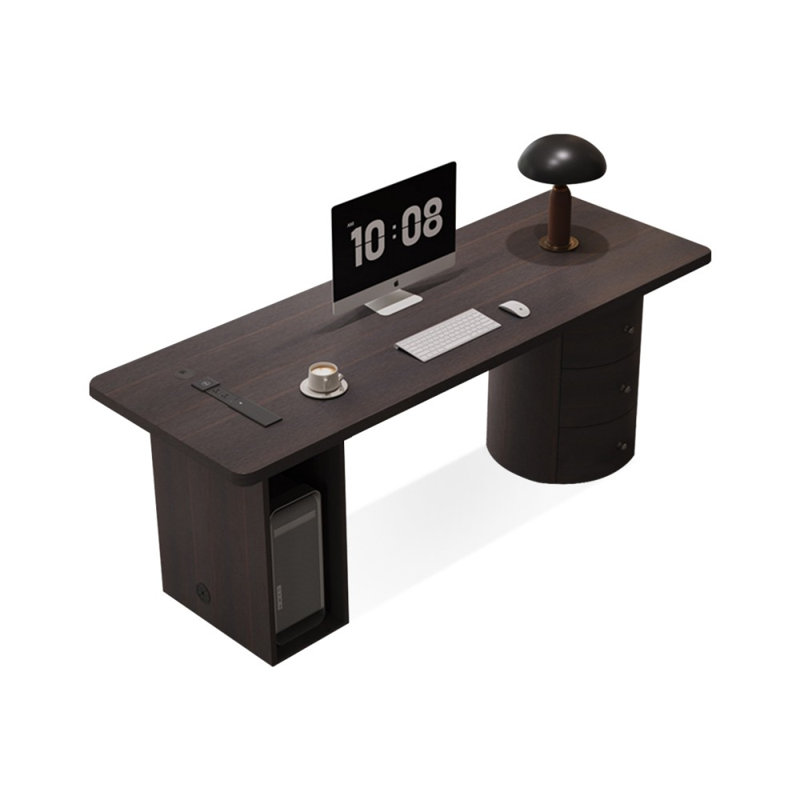 Bureau rectangulaire en bois manufacturé Smoky Wood, H 29,53 po x l 70,87 po x P 27,56 po, Retour à droite
