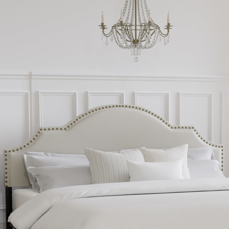 Tête de lit tapissier réglable Bolser, Crème, Très grand