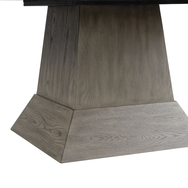 Gray Round Extendable Wood Dining Table for Six