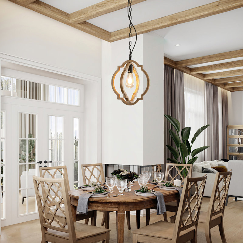 12.62" 1 - Light Lantern Geometric Chandelier