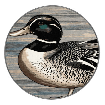 Washable Bufflehead Birds Area Rug