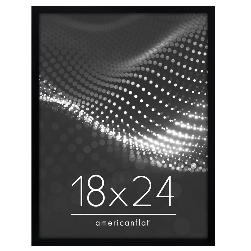 Cadre photo Americanflat - Cadre pour affiche à bordure mince avec plexiglas, Black, 18 po x 24 po