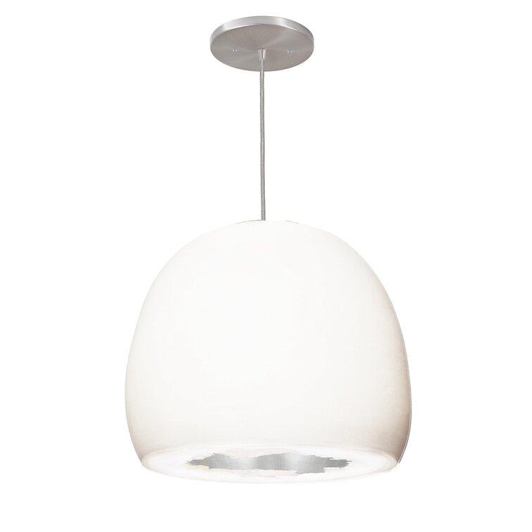 Hammers and Heels 5 Matte White Porcelain Dome Pendant Light - White Cord  - Wayfair Canada