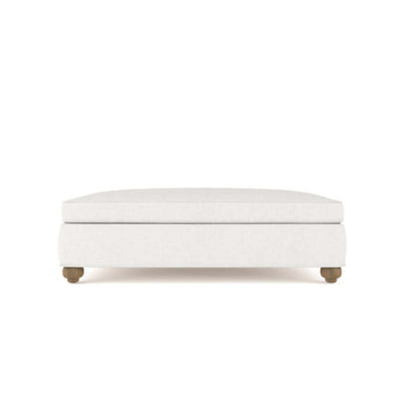 Leroy Ottoman, Plush Velvet Oyster, Weathered