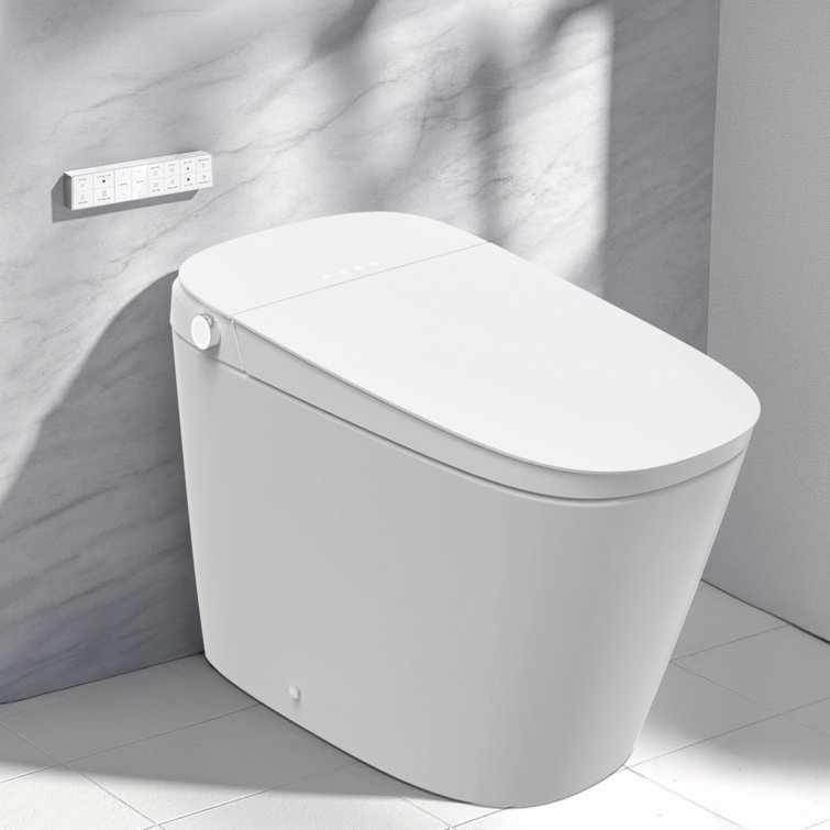 JACUZZI Smart Bidet Toilet, Auto Open/Close Lid, Soft Closing, Foot Sensor Flush, Instant Heating Seat, Warm Wash/Air Dryer, Front/Rear Wash