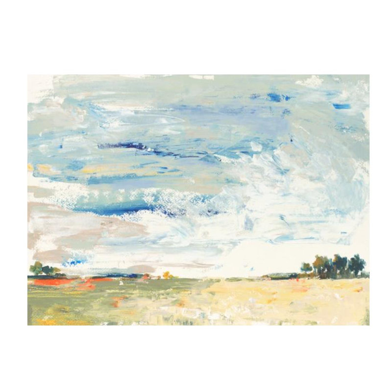 Sunny Pasture Print by Sara Brown, 24" H x 33" W x 1.5" D, Glass Coat