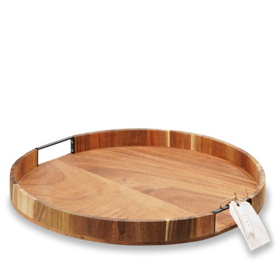 Plateau tournant en bois d'acacia
