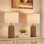 Ensemble de lampe de table de ferme 18,5 "avec abat-jour beige