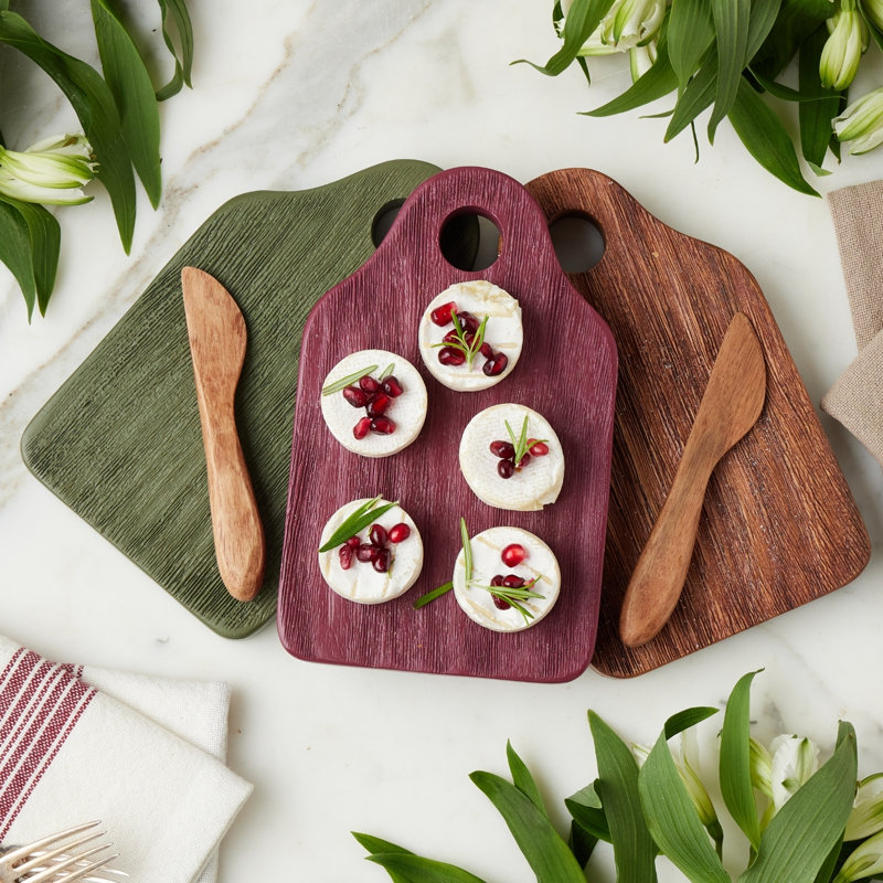 Mini Appetizer Board - Spruce - White Ribbon, Natural, Sage