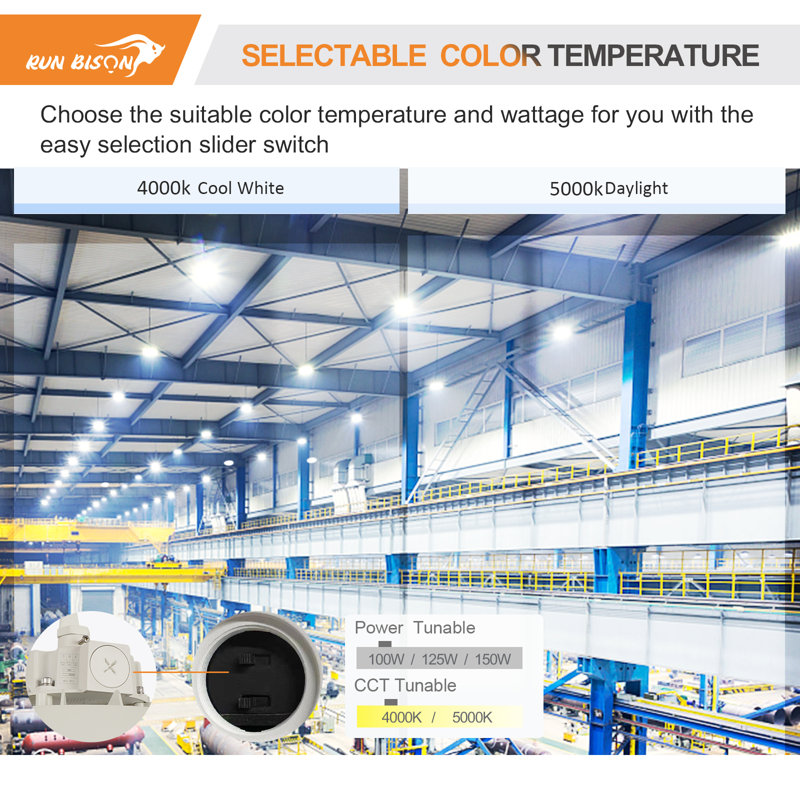 Round High Bay Ceiling Light, White