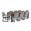 Ensemble de salle à manger de patio rectangulaire en aluminium 9 pièces avec coussins Sunbrella-31968844-31968849