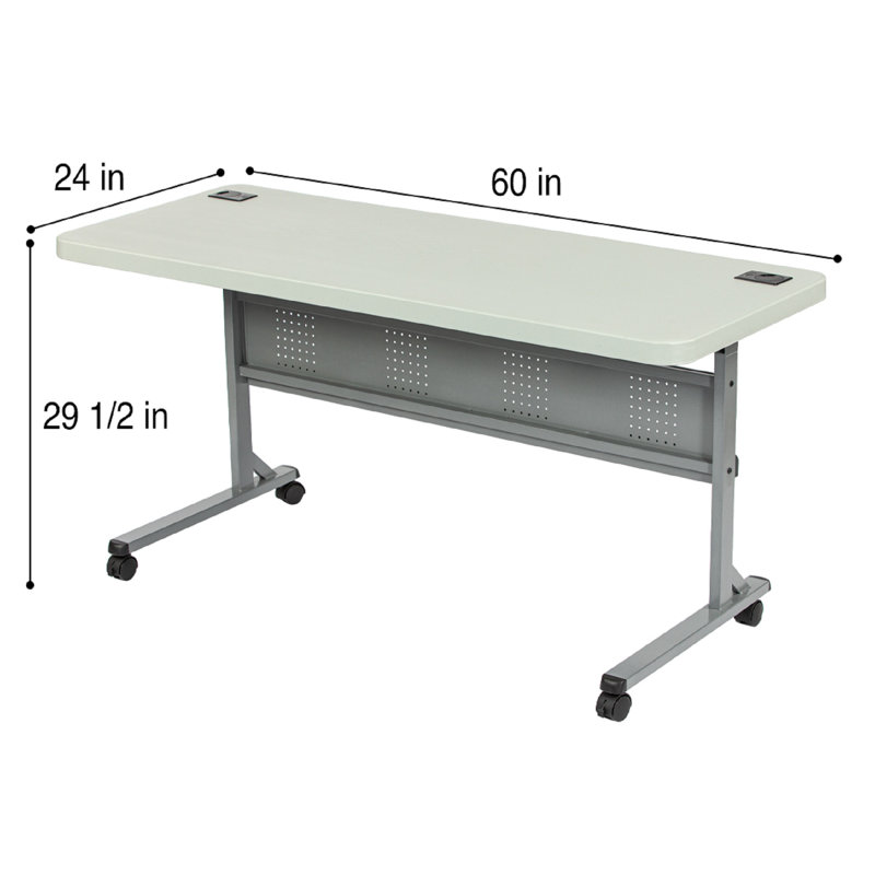 Wyatt Flip-Fold Training Table, 29.5" H x 60" L x 24" W, Speckled Grey