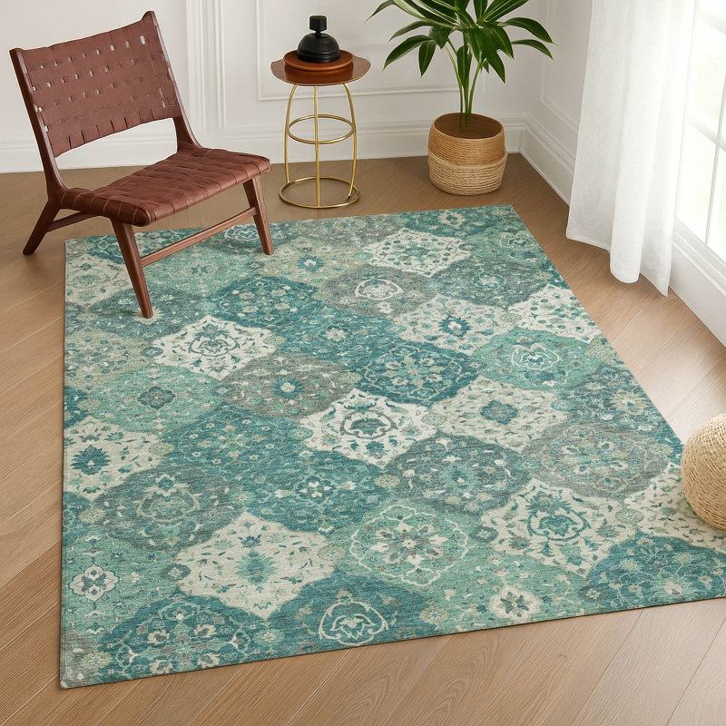 Tapis intérieur / extérieur lavable à la machine Matteson ACN2292, Rectangle 10 pi x 14 pi