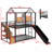 Metal House Bunk Bed With Slide And Storage Stair-724104797