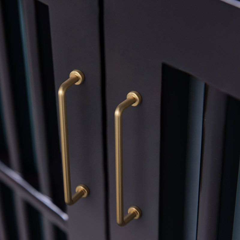 Champagne Bronze Cylindrical Bar Cabinet Pulls with Mounting Hardware