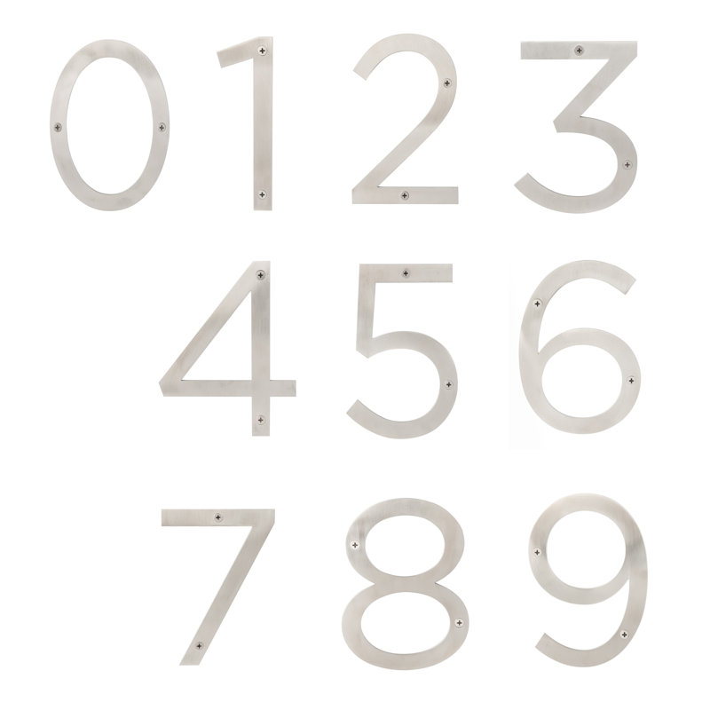 6-Inch Silver Stainless Steel Floating House Number 5