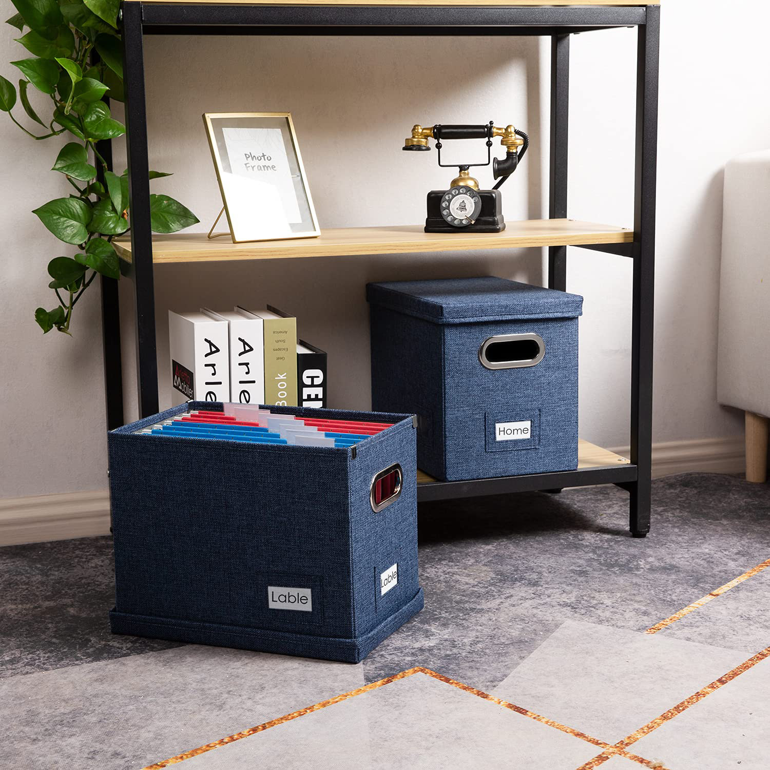 Purple Forest File Organizer Box - Set Of 2 Collapsible Decorative ...