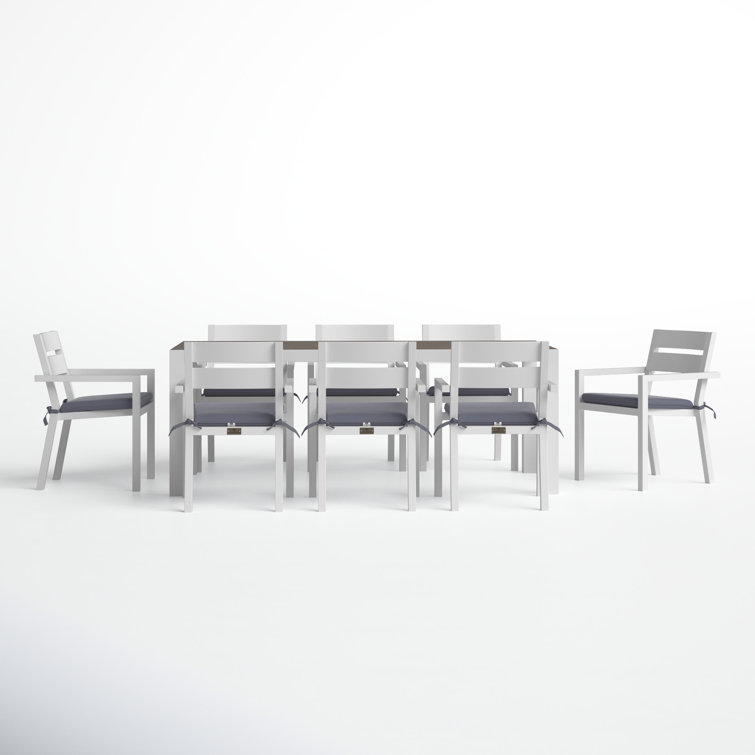 Vivant 82'' Rectangular 8 - Person Outdoor Dining Set with Sunbrella Cushions