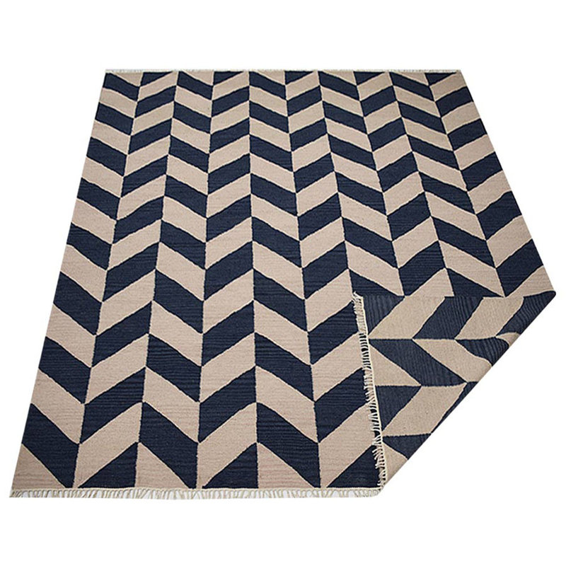 Tapis kilim en laine tissés à la main et à plat Patchway, Rectangulaire 4 pi x 6 pi