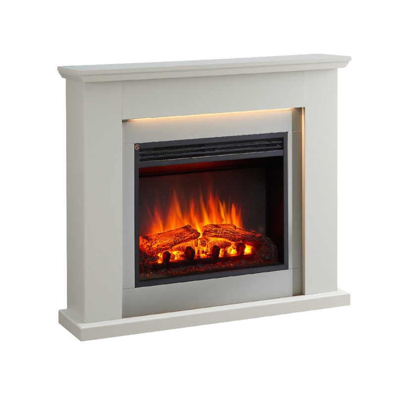 FLAMME 40" Freestanding Electric Fireplace Surround, Mardella, Grey