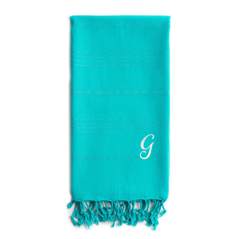 Serviette de plage en coton turc Summer Fun Pestemal, Turquoise, G