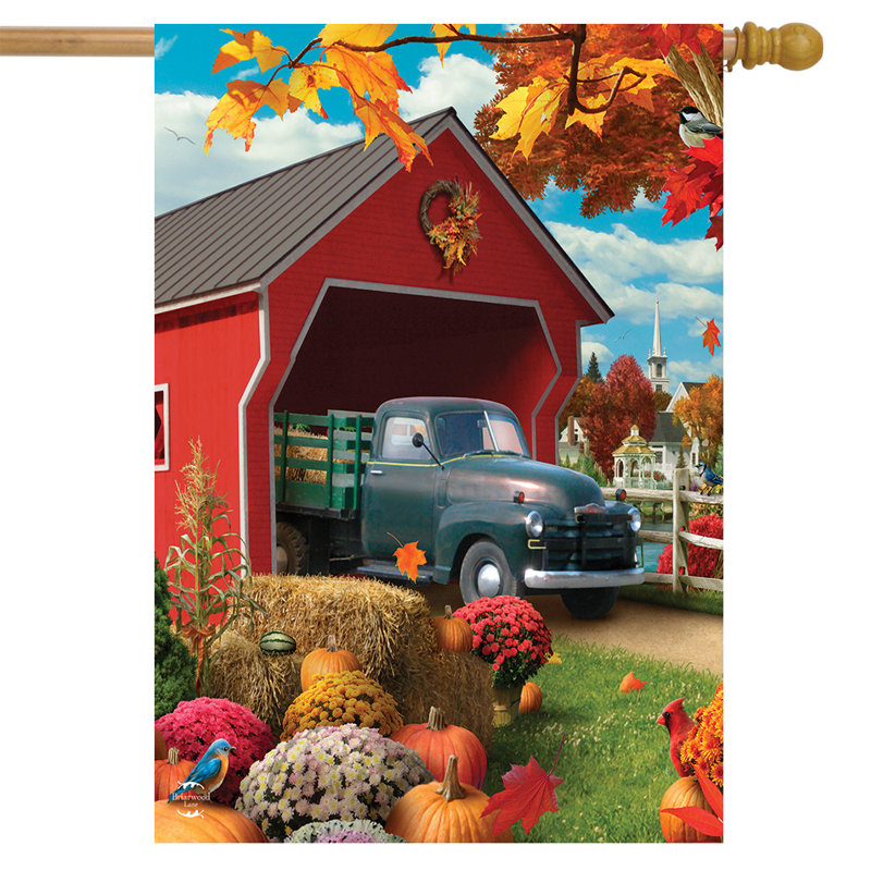 Drapeau de la maison d'automne Harvest Bridge