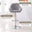 Swivel Upholstered Velvet Adjustable Height Bar Stool-122279880