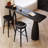 62.99" Black Rectangular Solid Wood Bar Table