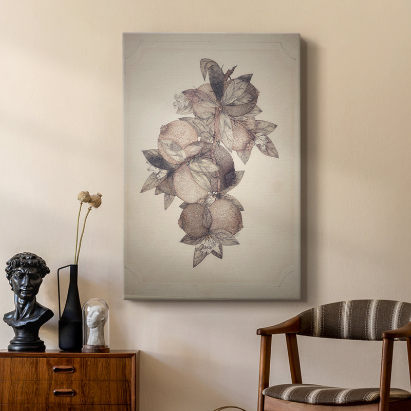 Imprimé floral rétro CCXIX - galerie Cavas sur mesure, H 18 po x l 12 po